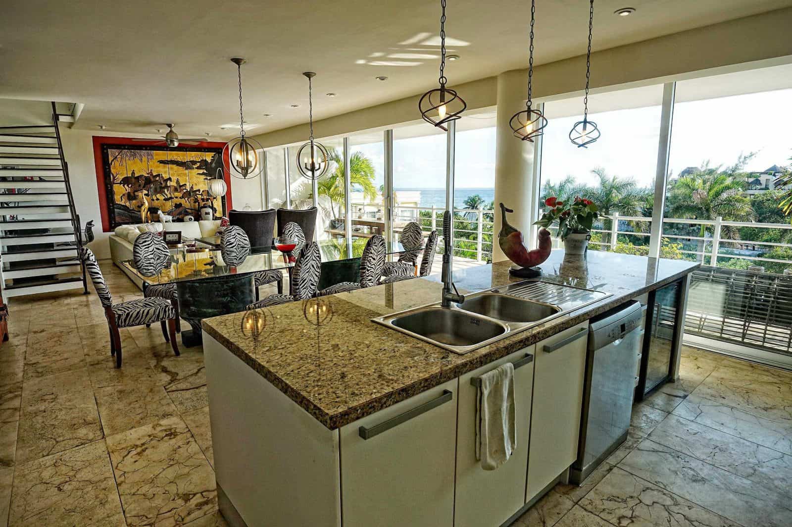Magia penthouse kitchen with a spectacular view