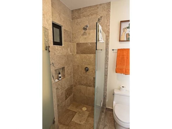 Bathroom is fully equipped.