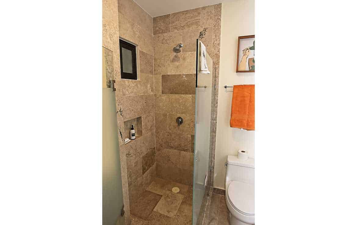 Bathroom is fully equipped.