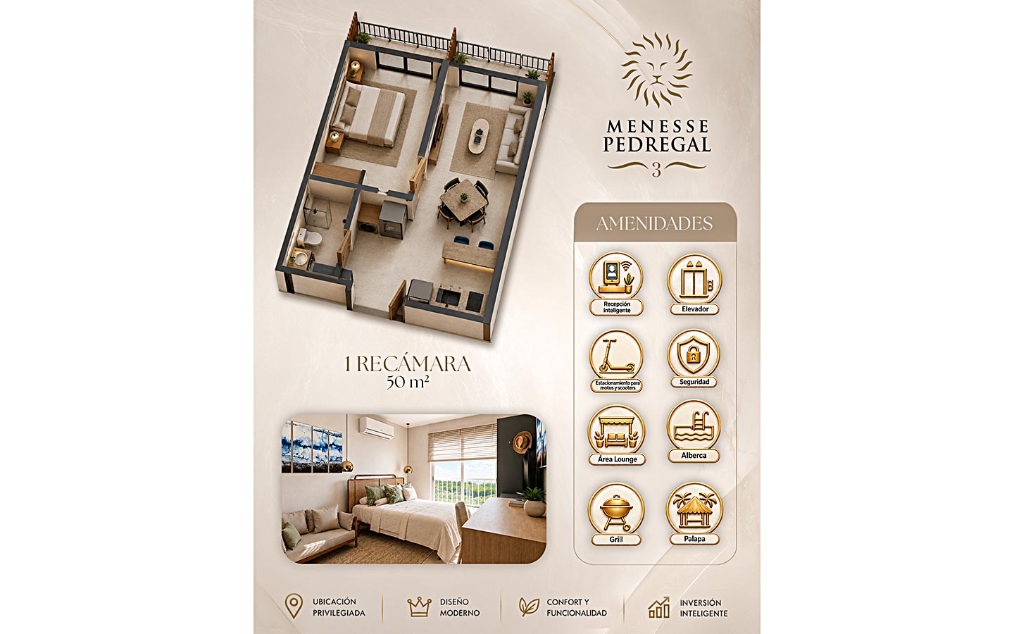 New condos. Economic. Location attractive, yet not in the middle of tourism!