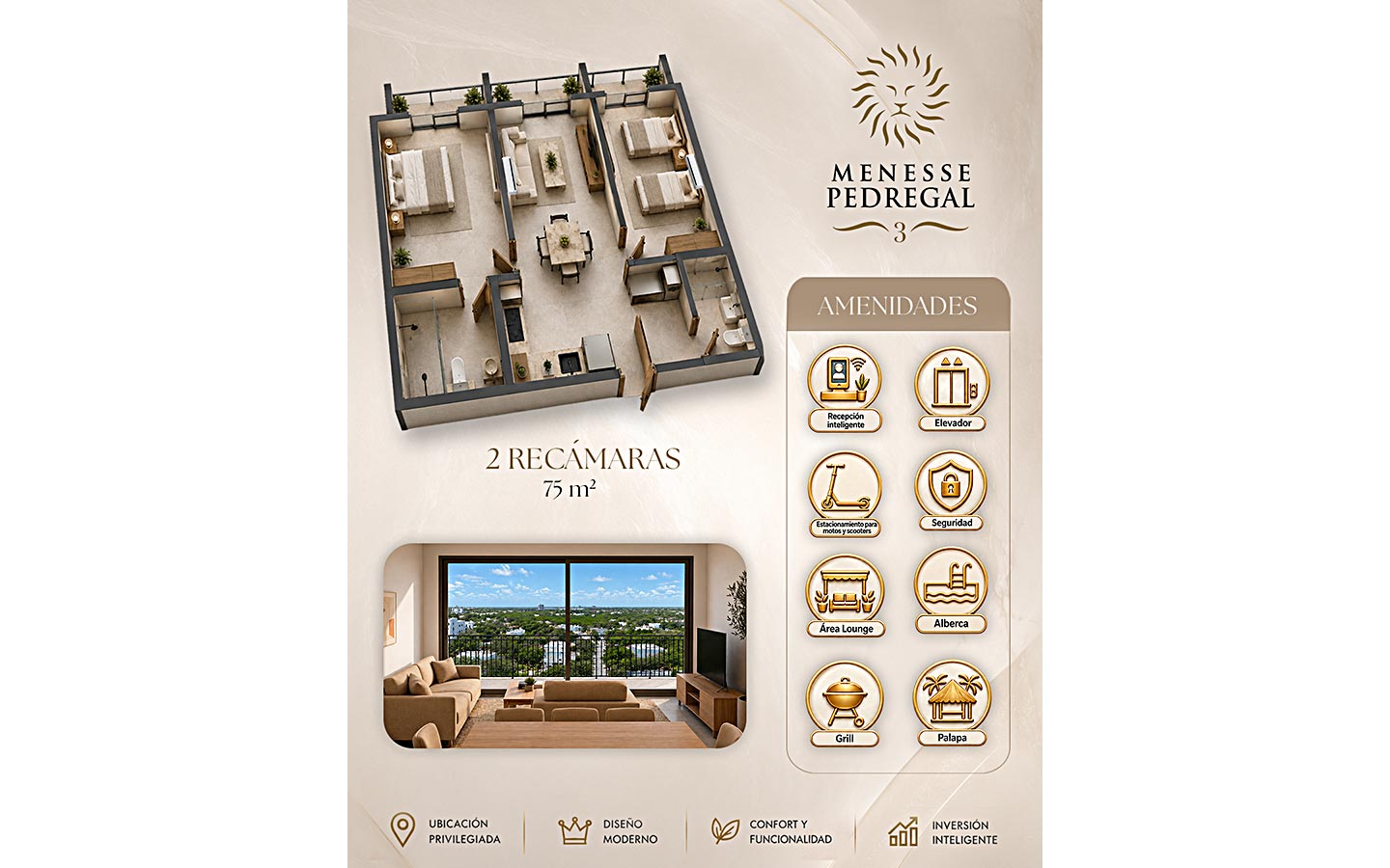 New condos. Economic. Location attractive, yet not in the middle of tourism!